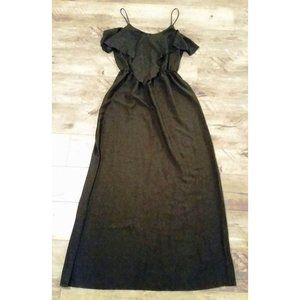 BEHAVE Long  Strappy BLACK Tiered upper DRESS Made in U.S.A ( M )